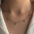 Gold Crystal Charm Necklace