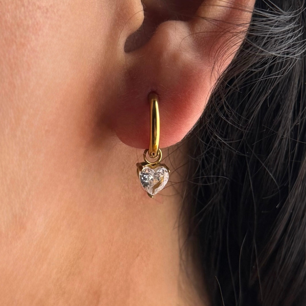 Heart Huggies Earrings