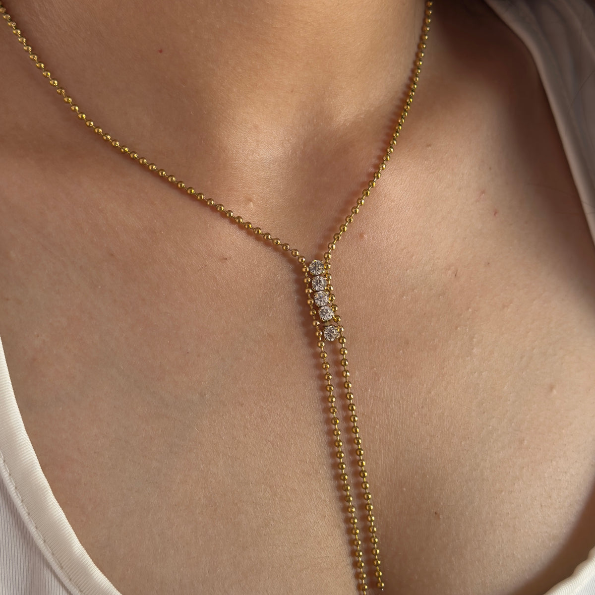 Crystal Y Necklace