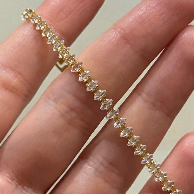 Sleek diamond cut tennis bracelet