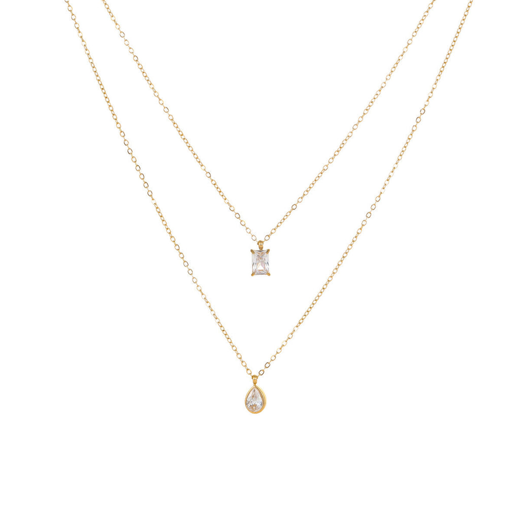Double pendant layered necklace