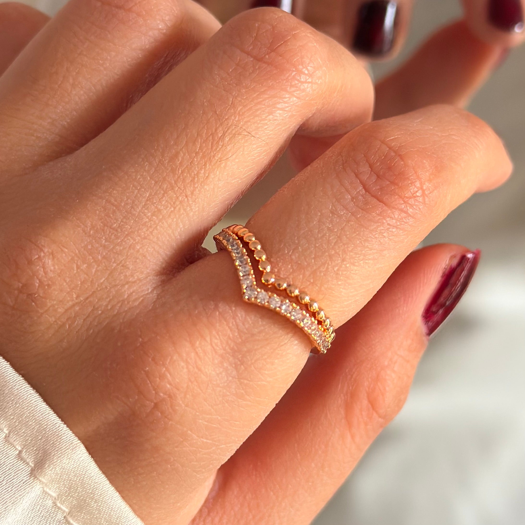 Rosegold V Ring (adjustable)
