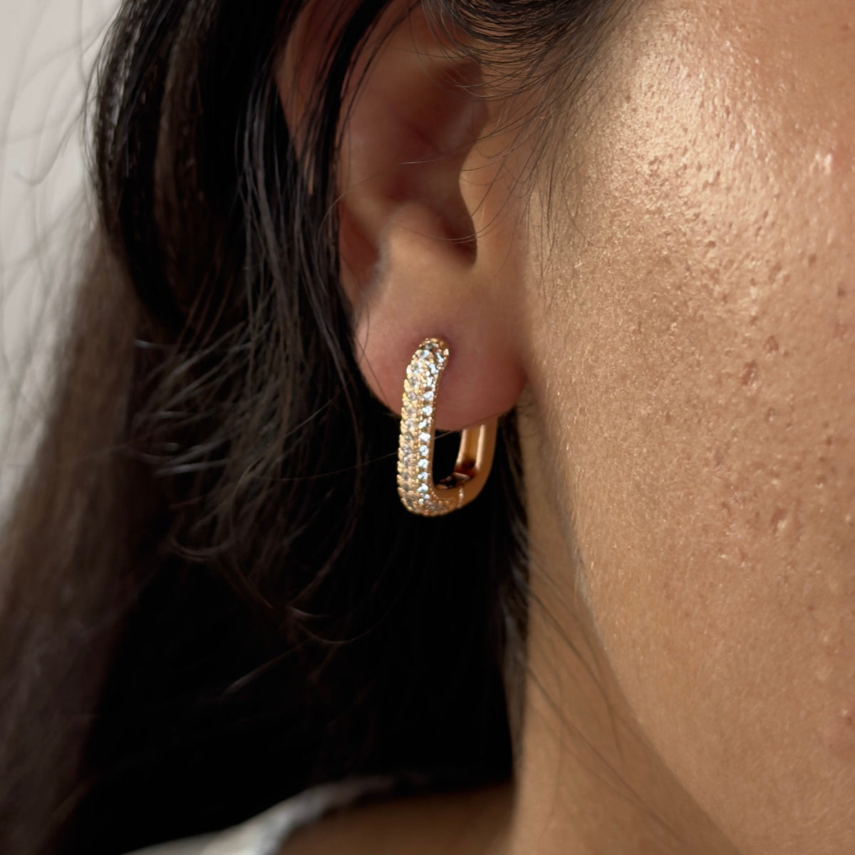 Rosegold Rectangular ￼Hoops