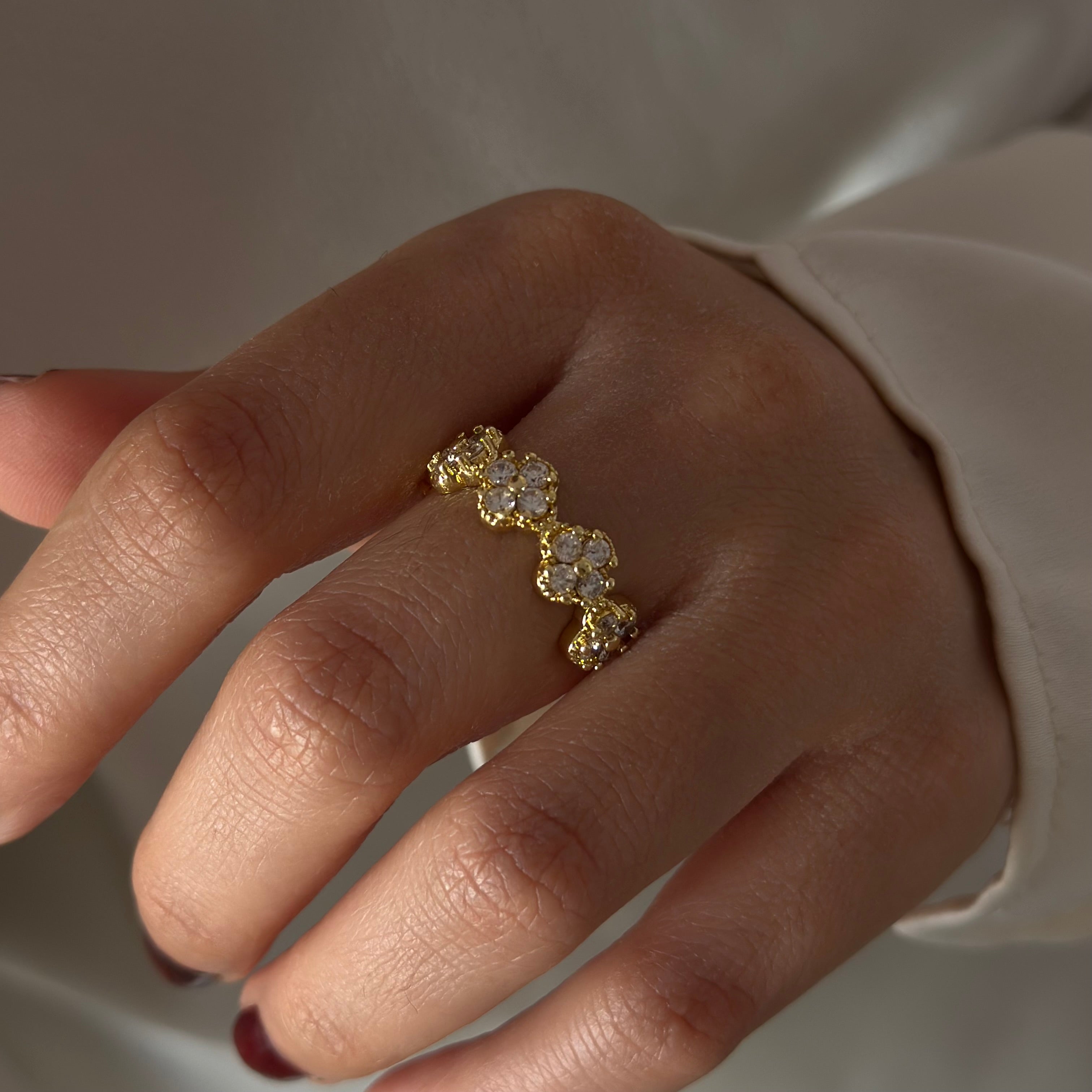 Studded Clover Ring