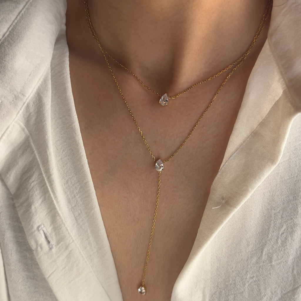 Double Layer Raindrop Necklace