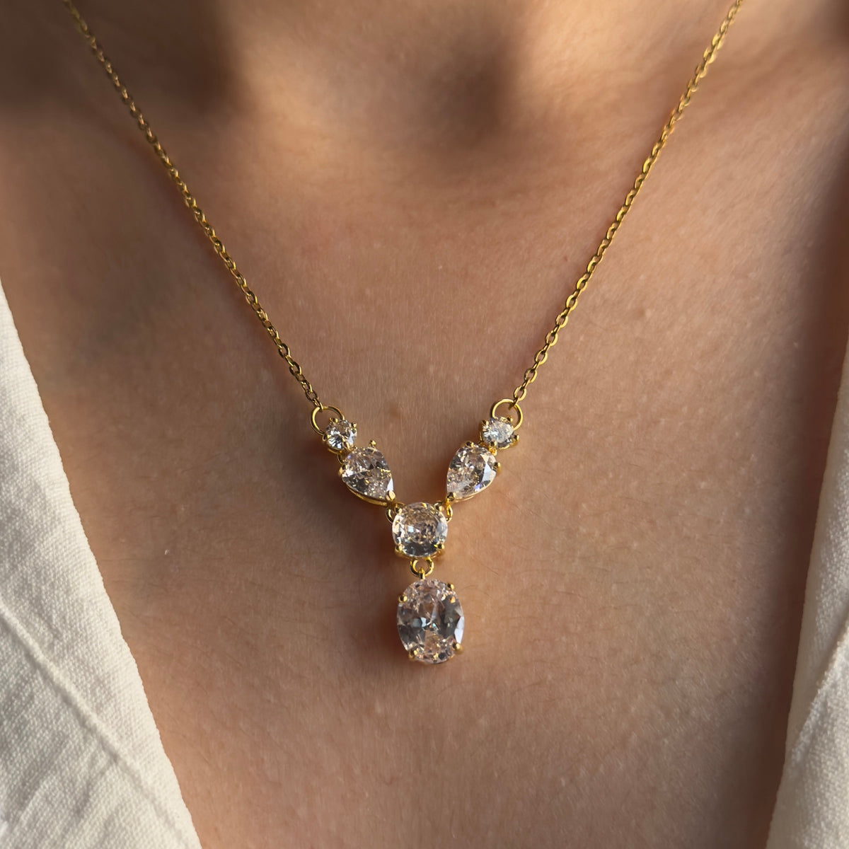 Raindrop Y necklace