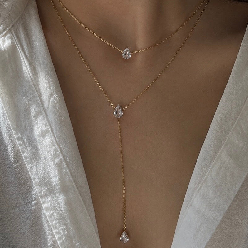 Double Layer Raindrop Necklace