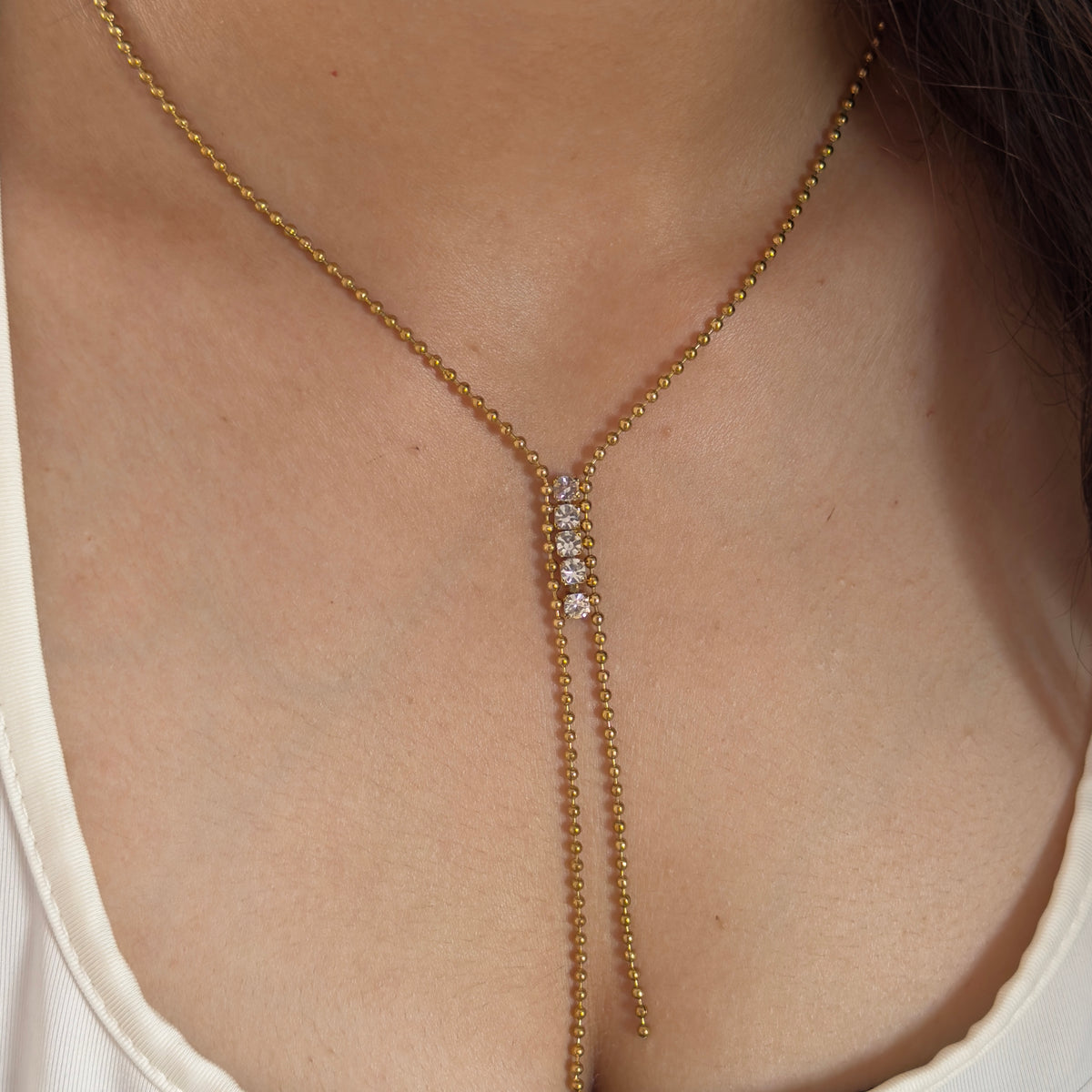 Crystal Y Necklace