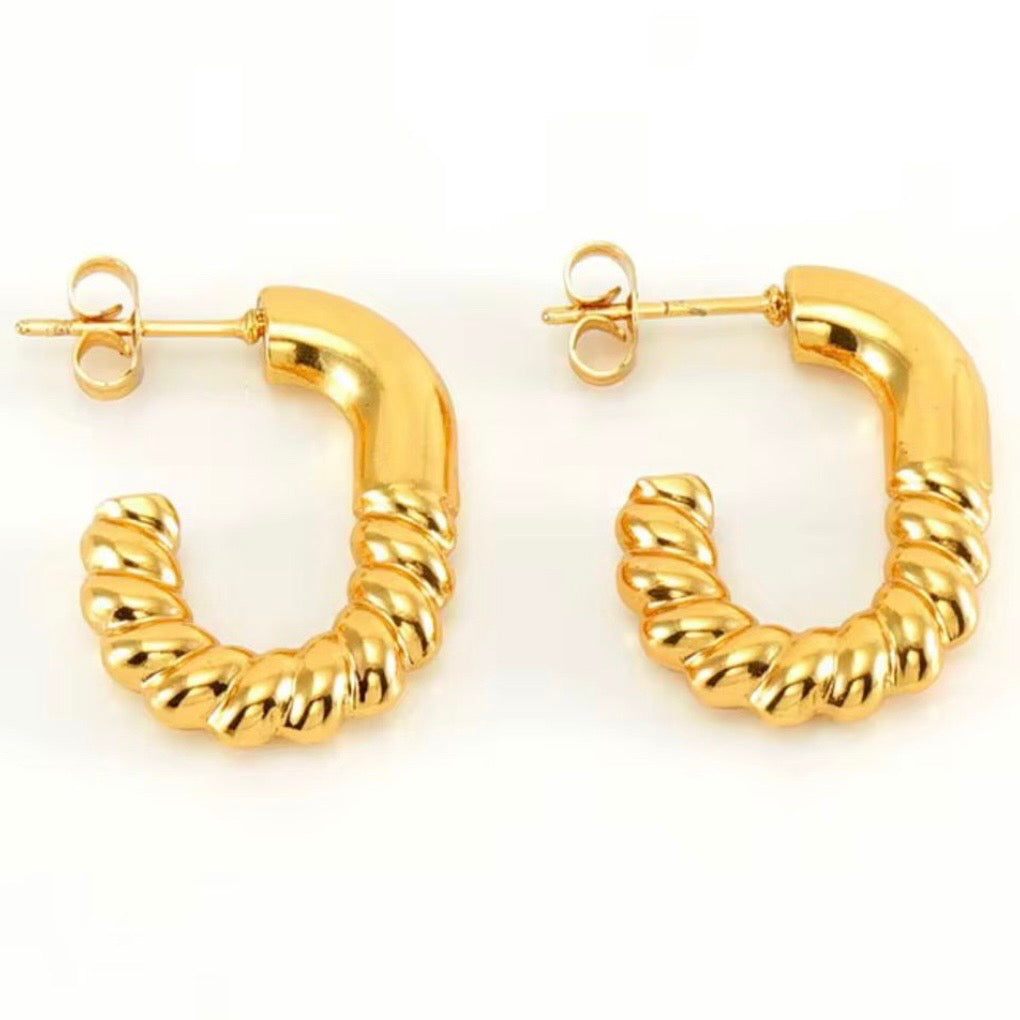 Twisted Golden Hoops