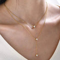 Double layer studed necklace