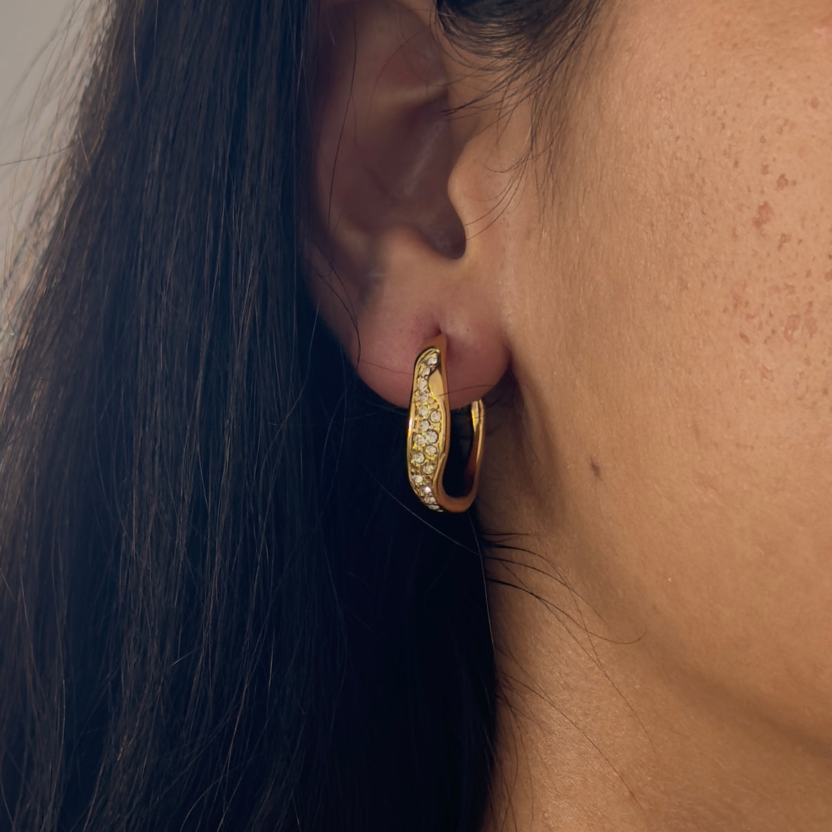 Wave Studded Earrings
