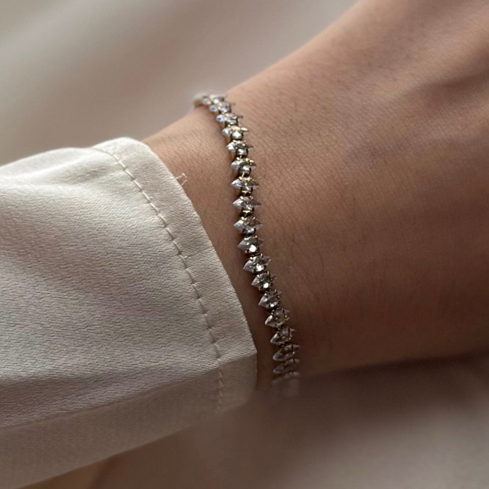 Almond Cut Diamond Tennis Bracelet