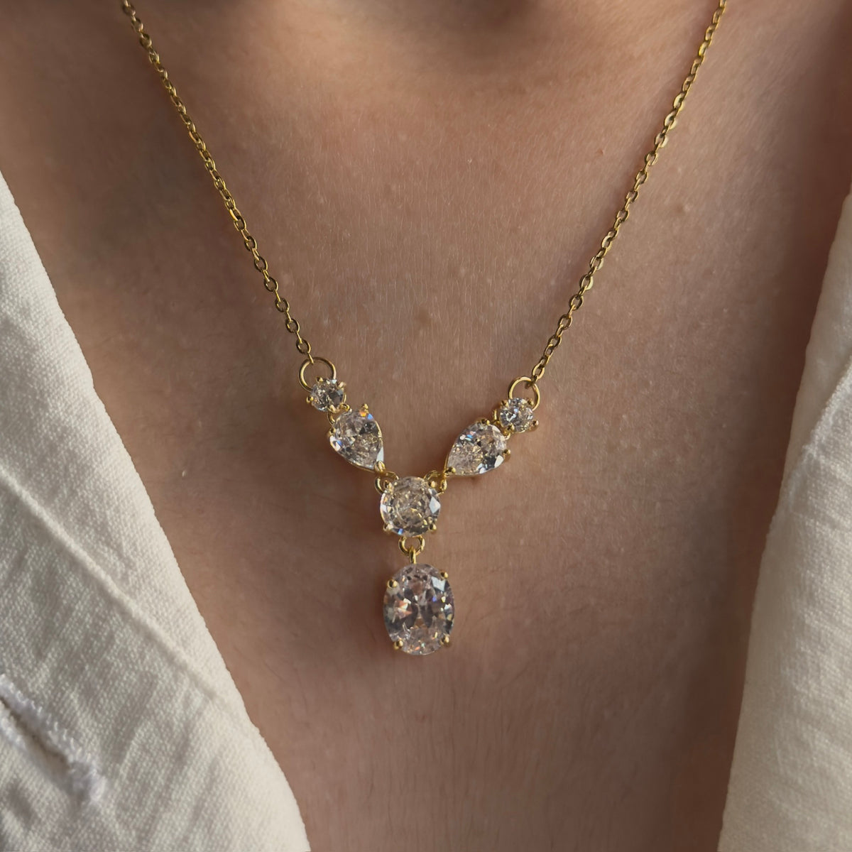 Raindrop Y necklace