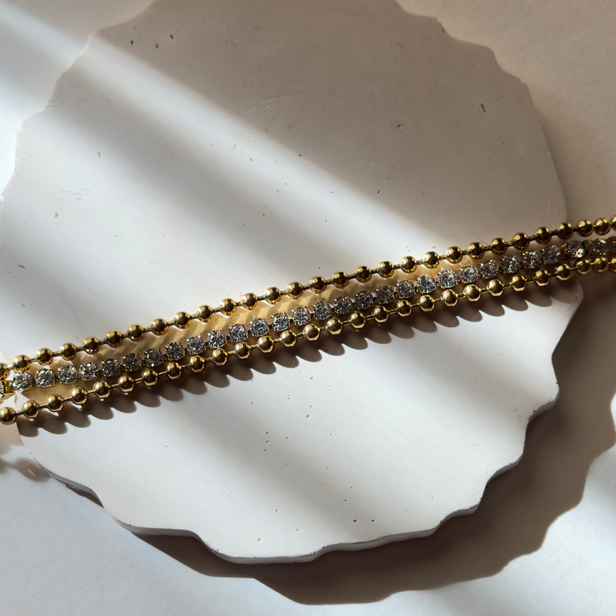 Three layer bracelet