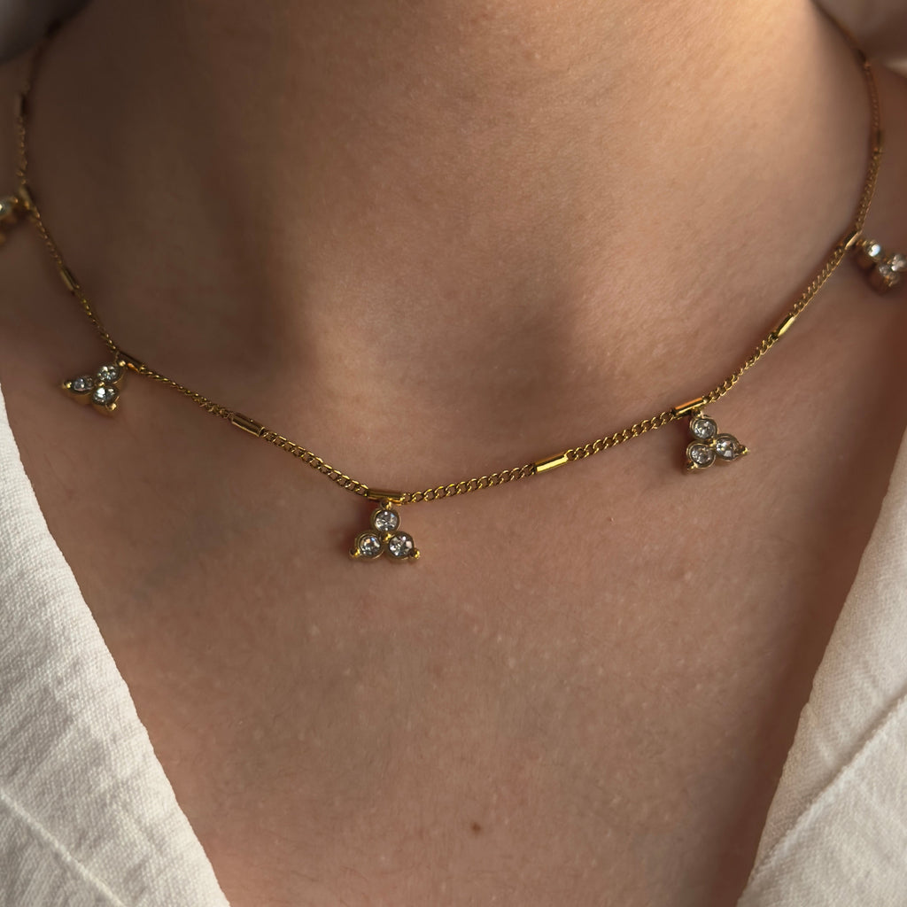 Aurora Crystal Cluster Necklace
