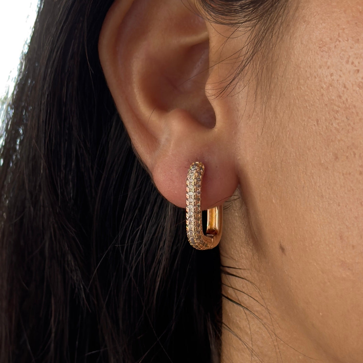 Rosegold Rectangular ￼Hoops