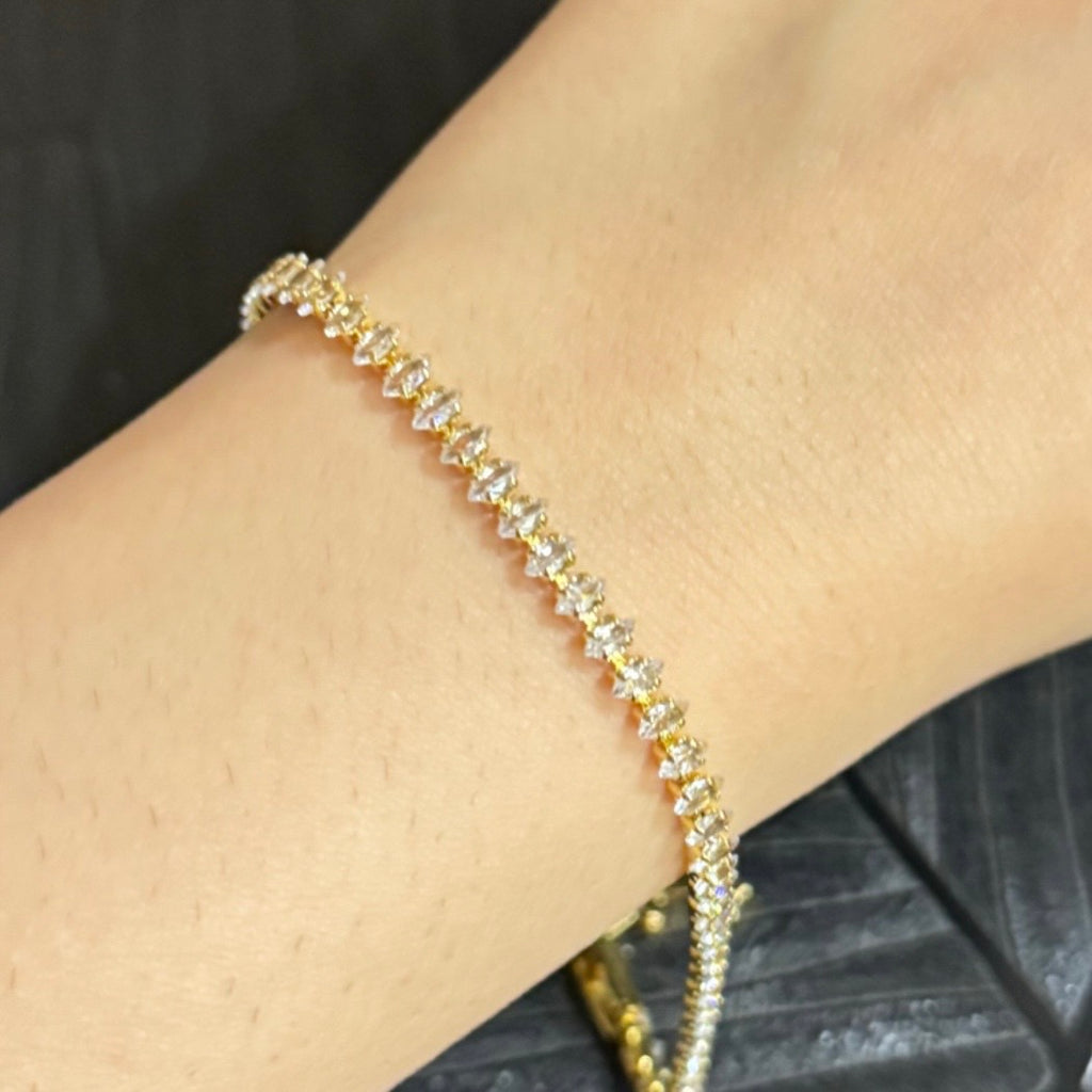Sleek diamond cut tennis bracelet