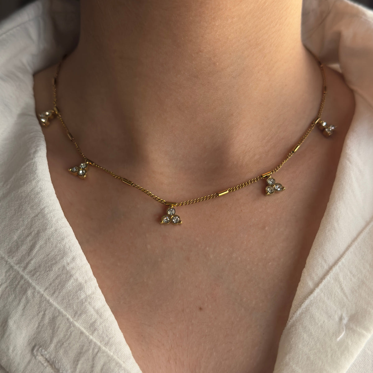 Aurora Crystal Cluster Necklace