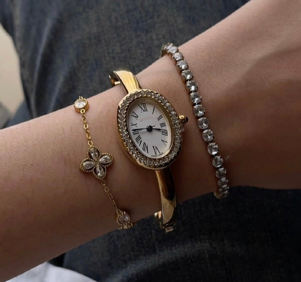 01 Full stack - Bracelet + watch + tennis bracelet