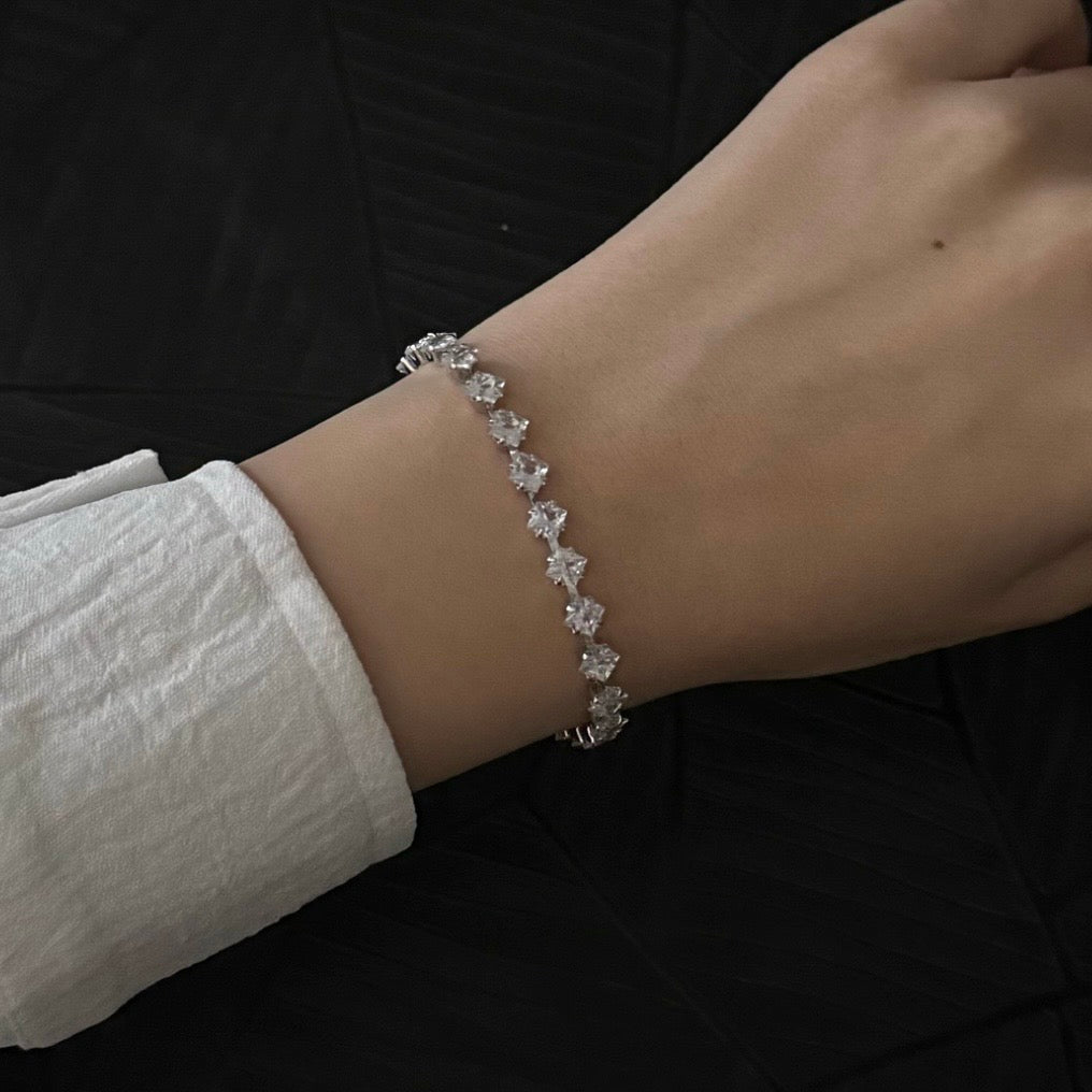 Silver diamondcut tennis bracelet