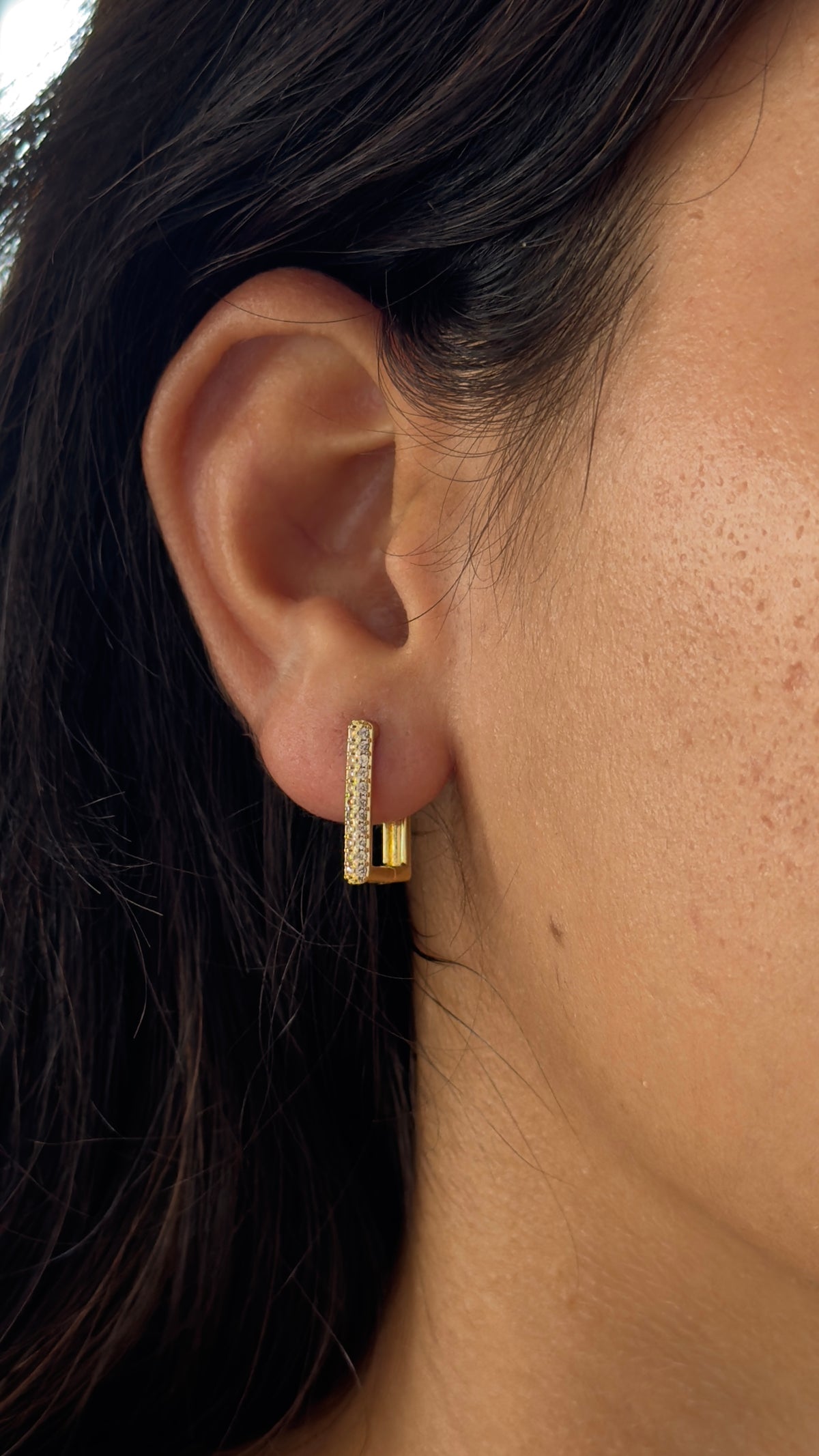 Rectangular studded hoops 2.0
