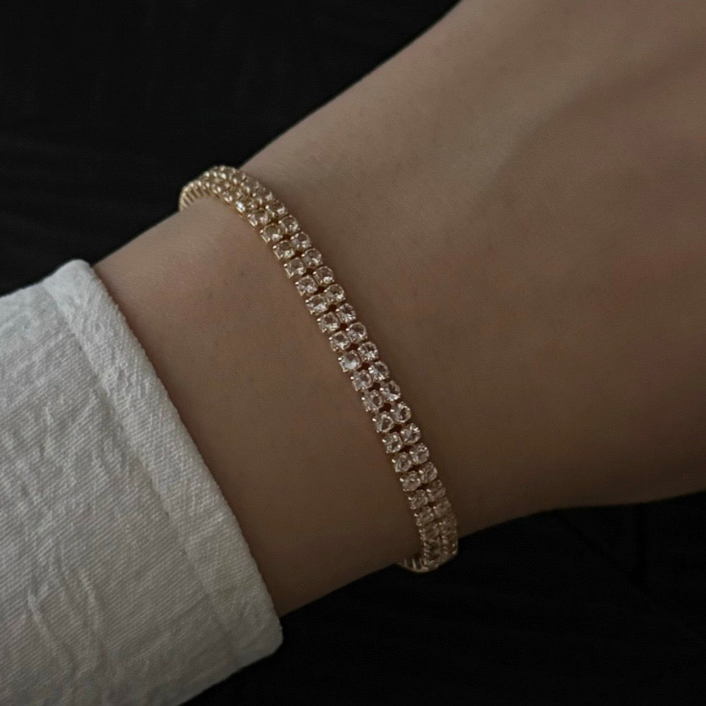 Double layer tennis bracelet (golden)