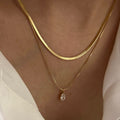 Double layer drop necklace