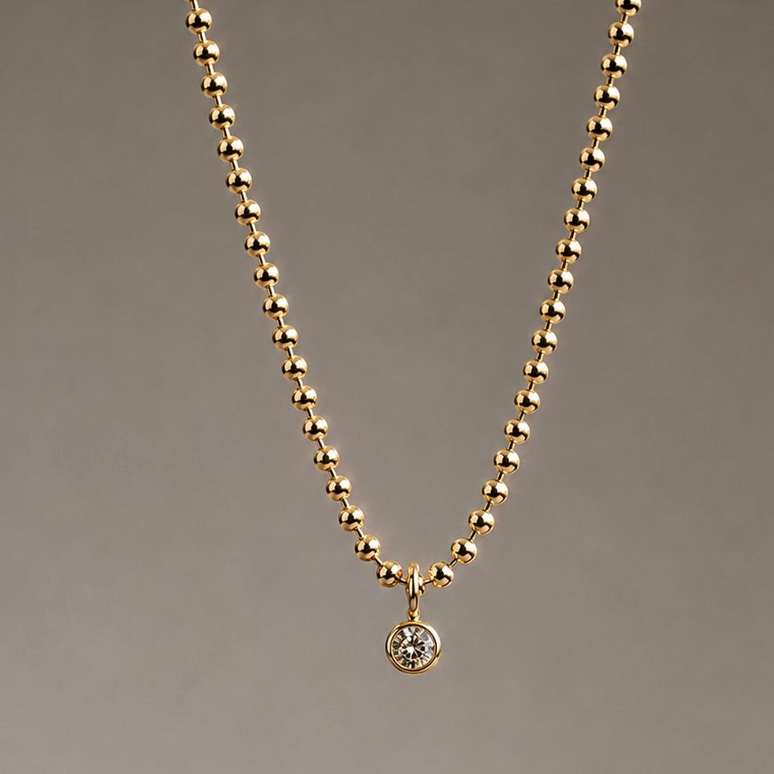 Halo Bezel Necklace