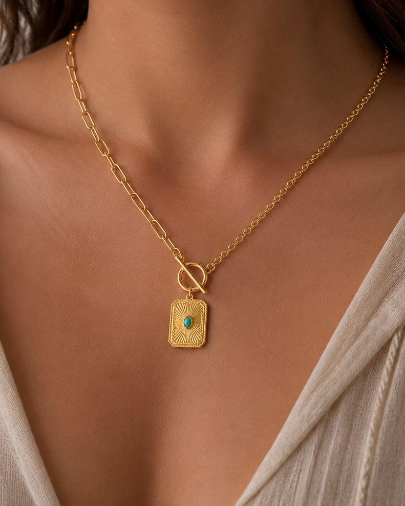Emerald Toggle Necklace
