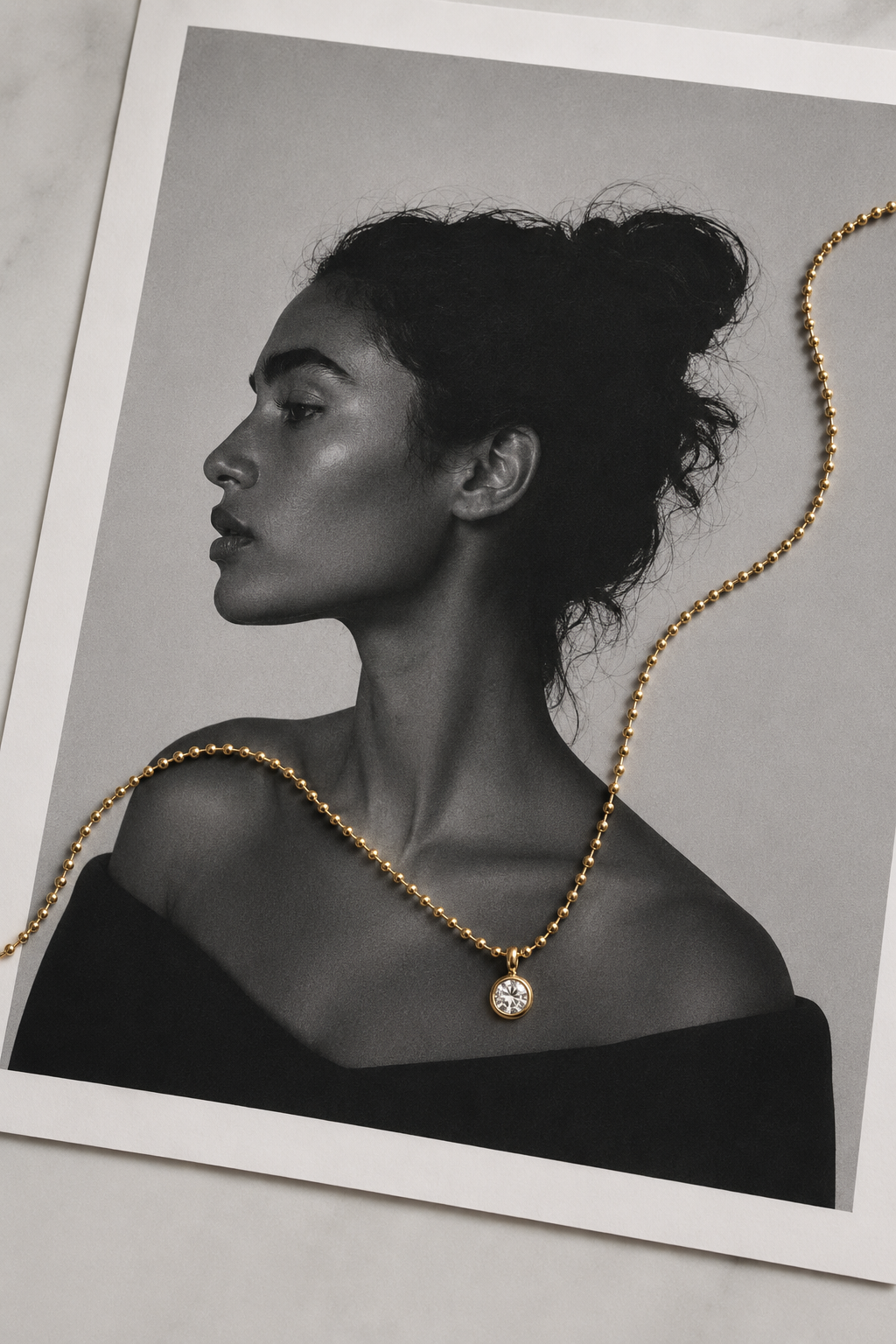 Halo Bezel Necklace