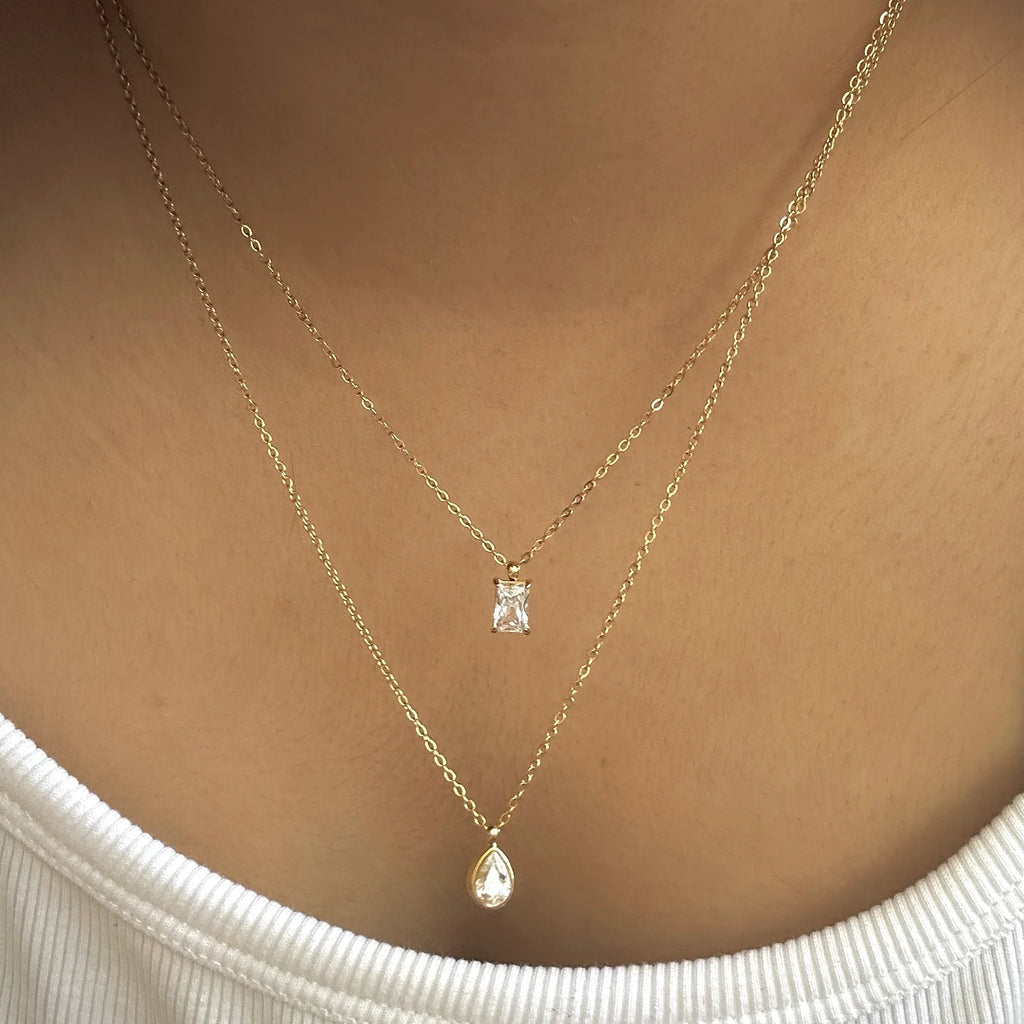 Double pendant layered necklace